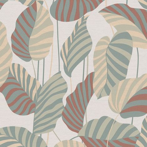 Nature wallpaper wall Profhome 390941 hot embossed non-woven wallpaper slightly textured with floral ornaments shimmering beige cream pearl gold patina green 5,33 m2