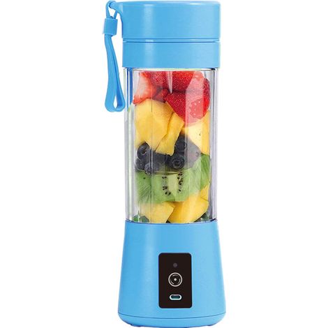 (Bleu) Extracteur de jus électrique à double bras, extracteur de jus portable sans fil, rechargeable par USB (1/4)
