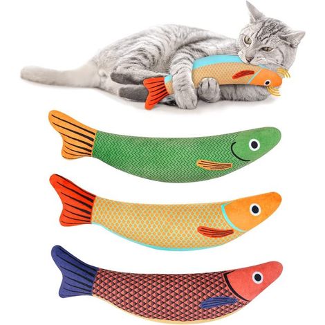 Juguetes de hierba gatera, 3 piezas, resistentes a las mordeduras, con cascabel, de peluche interactivo para gatitos, para interiores (1/5)