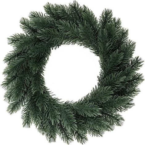 Couronne de Noël en pin et cèdre, couronne de sapin artificielle hivernale, couronne festive en cèdre artificiel pour l'intérieur et l'extérieur, décoration de porte d'entrée de style champêtre (1/5)