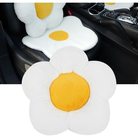 Coussin de dossier de siège auto moelleux antidérapant, motif frangipanier, accessoire voiture douillet et chauffant, garniture auto confortable (1/5)