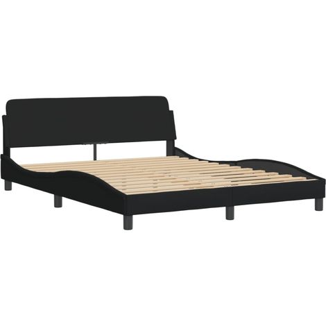 Cadre de lit sans matelas noir 160x200 cm tissu vidaXL275941 (1/5)