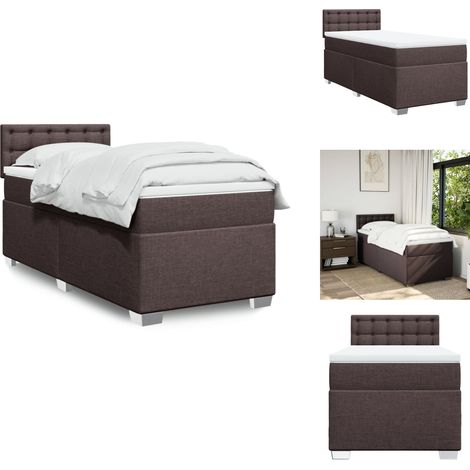 Boxspringbett mit Matratze Dunkelbraun 100x200 cm Stoff - Boxspringbett - Doppelbett - Bettsystem - Schlafsofa - Polsterbett (1/5)