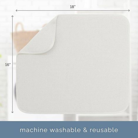 Tapis De Séchage Vaisselle - Microfibre - 40,6 X 45,7 Cm - Comptoir Cuisine - 1 Pièce (1/5)