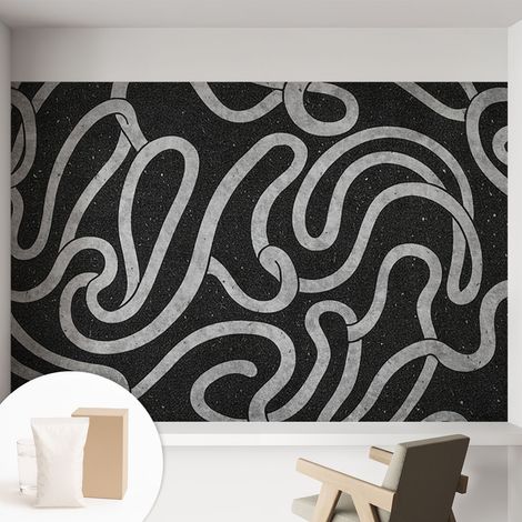 Tapete Vliestapete mit Kleber für Wohnzimmer Schlafzimmer Küche - Wanddekoration Verspielte Formen 152x104 cm (1/5)
