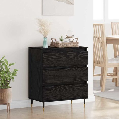 Sideboard with Drawer Black Oak 60 x 35 x 70 cm Engineered Wood vidaXL (1/5)