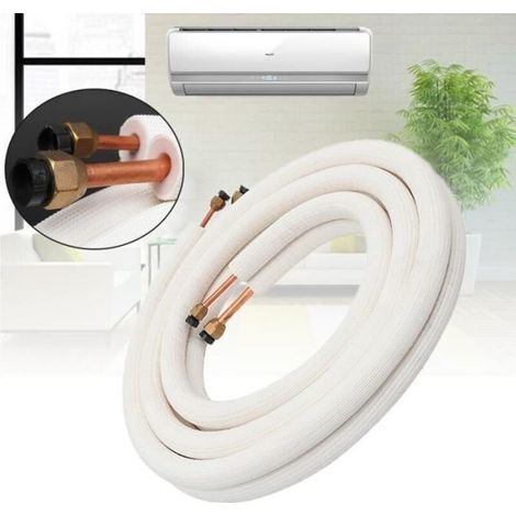 (Blanc)Tube de Climatiseur - 1/4+3/8 - Cuivre Isolé - 3M (1/4)