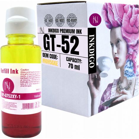 Inchiostro Inkdigo GT52 XL compatibile con HP SmartTank500 DeskJet GT5810 GT5820, certificato TÜV. (1/5)