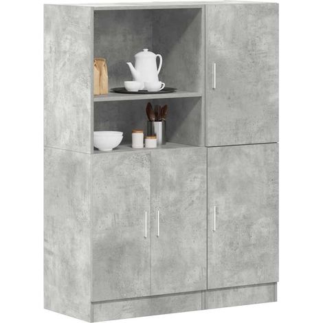 2-tlg. Küchenschrank-Set Betongrau Holzwerkstoff
