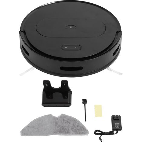 Robot aspirateur noir 1800Pa, contrôle à distance et via APP, nettoyage en profondeur, retour automatique de charge, réservoir d'eau 180ml, aspiration et lavage pour 150m², prise UK 100‑240V (1/5)