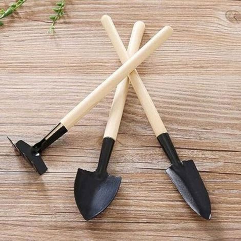 Mini pelle en fer pour plantation de sol meuble, ensemble d'outils de jardinage en trois pièces (1/5)
