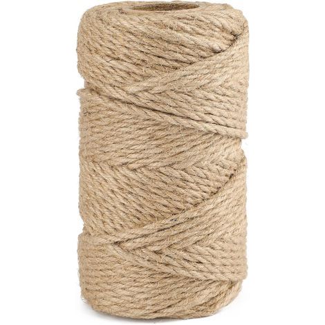 50 m Juteseil, 6 mm Hanfseil, Gartenschnur für Camping, Dekoration, Heimwerken und Gartenarbeit (1/5)