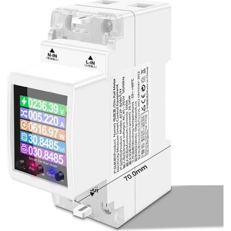 Din-Schienen-Stromzähler, Einphasen-Energiezähler, digitales Voltmeter, Amperemeter, AC 85-265 V, 100 A, 0-26500 W (1/4)