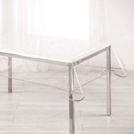 Transparente rechteckige Tischdecke mit farbigem Saum, taupe, 140 x 240 cm