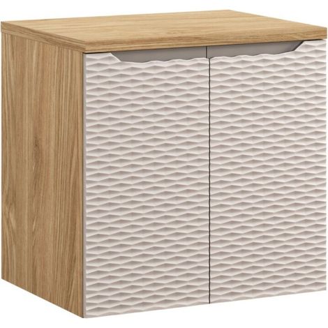 Badezimmer-Set YOKA beige: Unterschrank 60 cm + Waschtischplatte