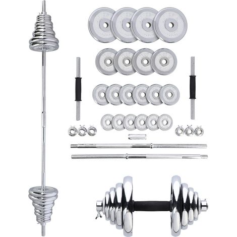 Mancuernas cromadas ajustables con estuche, juego de 50 kg