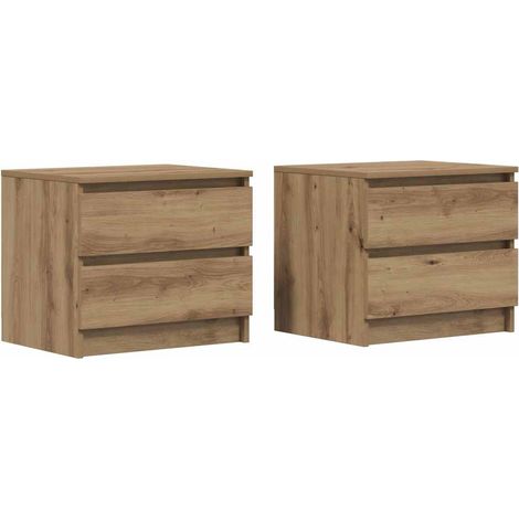 Maison Exclusive - Comodini 2pz Rovere Artigianale 50x40x43.5 cm Legno Multistrato