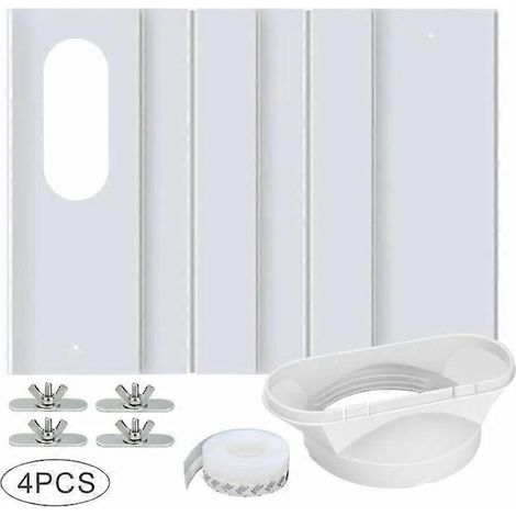 Kit de fenêtre pour climatiseur portable, avec raccord universel, joint de fenêtre réglable en PVC renforcé, kit d'aération pour fenêtre coulissante pour sortie d'air de 10 cm. (1/5)