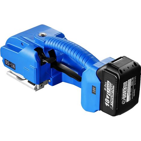 Reggiatrice elettrica, doppia batteria, lunga durata della batteria, voltaggio regolabile, blu (1/2)