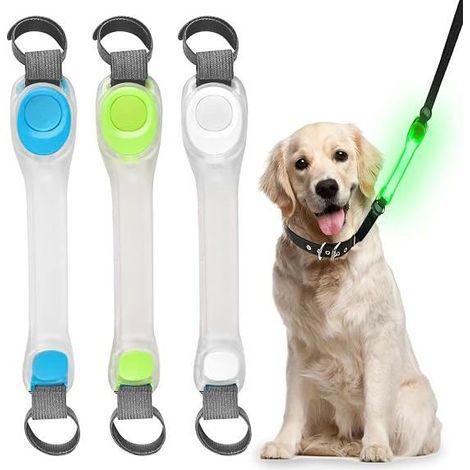 3 Bandes lumineuses LED pour animaux de compagnie,collier‑pendentif rechargeable étanche,3 modes de clignotement, compatible harnai (1/4)