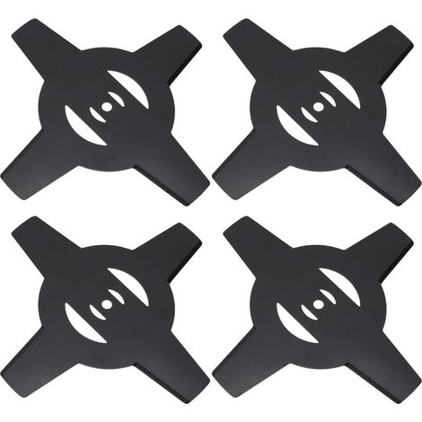 Tondeuse à gazon lame de scie circulaire tondeuse à gazon losange désherbeur petite tondeuse à gazon domestique lame de tondeuse à gazon rechargeable 20cm3 couteau lame en plastique noir 4pcs (1/5)