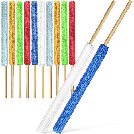 Set mit 12 Mikrofaser-Staubtüchern zur Reinigung von Ecken, Reinigungswerkzeuge für Fenster, Rollläden, Jalousien und Klimaanlagen (1/3)