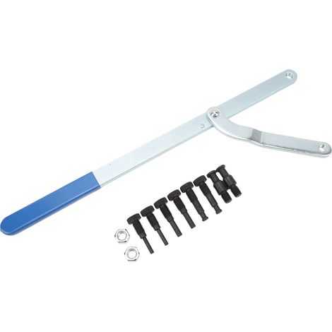 Kit d'outils universel de 11 pièces comprenant un extracteur d'arbre à cames universel, une poulie et une clé de démontage d'embrayage de ventilateur. (1/5)