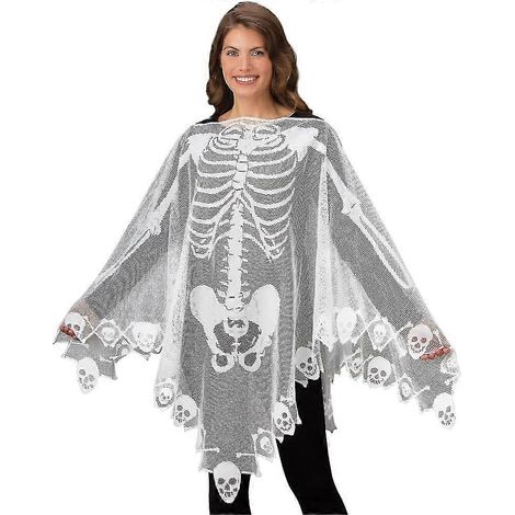 Halloween-Spitzenschal mit Spinnennetz-Motiv, Kaminsims-Schal, Tischdecke, Horror-Requisite für Halloween-Partys (1 Stück, weiß) (1/5)