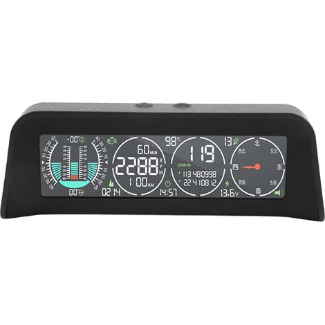 Affichage tête haute (HUD) intelligent GPS OBD multifonction à double canal et luminosité réglable universel (1/5)