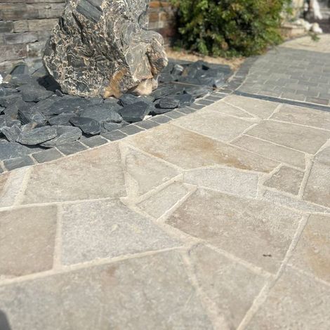 Opus Incertum Travertin Beige Mix Vieilli ép. 3 cm - Couche 1m² (1/3)