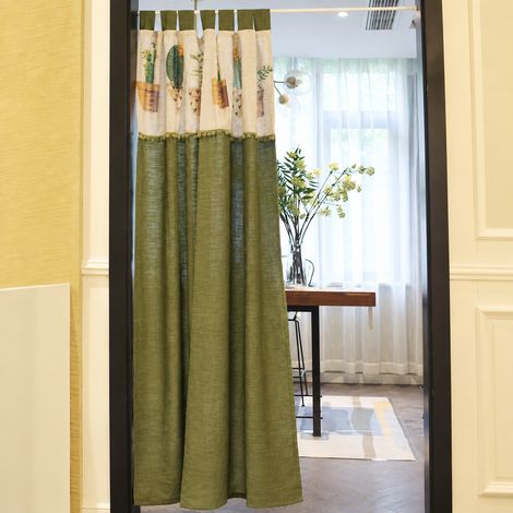 Rideau occultant à pattes 130 x 160 cm cactus et vert herbe foncé 160 30 × 20 × 10 cm 250 g – Livraison gratuite (1/5)