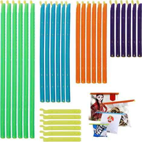 30 Pièces Alimentaire Clip D'étanchéité, 28.5/22.5/18.5/12.5/9 cm Fermeture Sachet, Réutilisable, pour Conserver les Aliments, 5 Tailles (1/5)