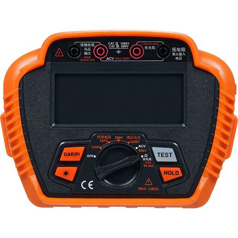 Medidor de resistencia de aislamiento NJTY 1000V, megóhmetro digital MAX 20 GΩ, mide la relación de absorción de resistencias bajas. (1/5)