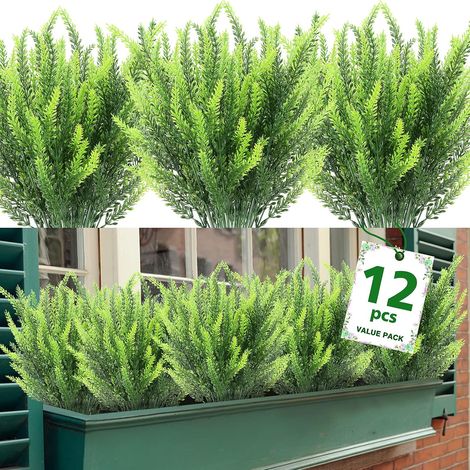 Fleurs de lavande artificielles, 12 lots, résistantes, aux UV, ne se décolore pas, Imitation plante en plastique (1/5)