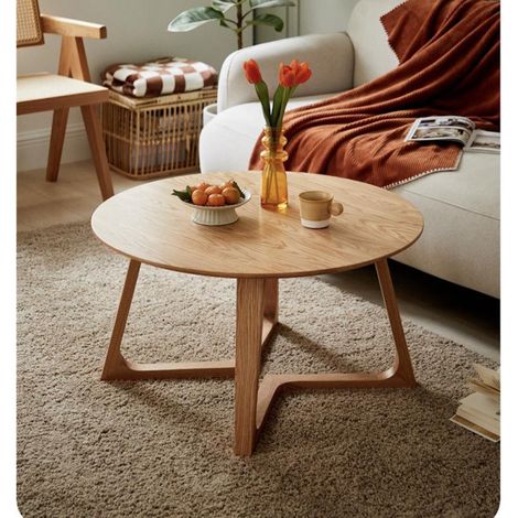 Table basse ronde moderne diamètre 60 cm hauteur 45 cm, table de salon élégante et simple, table d'appoint pour la maison (1/3)