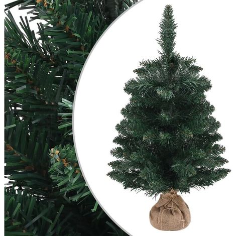 Sapin de Noël artificiel avec support Vert 60 cm PVC vidaXL - N/A (1/4)