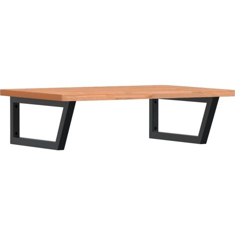 Maison Exclusive - Estante de lavabo de pared de acero y madera m