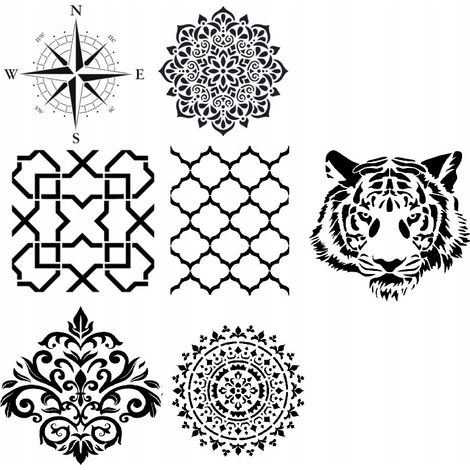 Plantilla para pintar, yeso, mandala, hormigón arquitectónico, yeso decorativo (1/5)