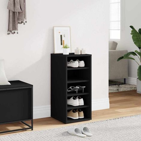 vidaXL Shoe Cabinet Black 31.5x35x70 cm Engineered Wood (1/5)