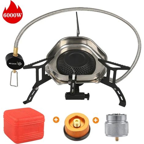 Réchaud de camping/randonnée 6000W haute puissance, pliable et coupe-vent, portable, idéal pour les pique-niques et les barbecues.