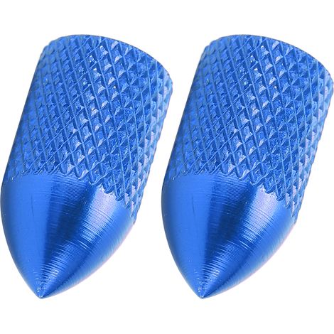 2 pièces Bouchons de Valve en Alliage d'Aluminium pour Vélos, Capuchons Antipoussière Bleus pour Pneus Schrader (1/5)