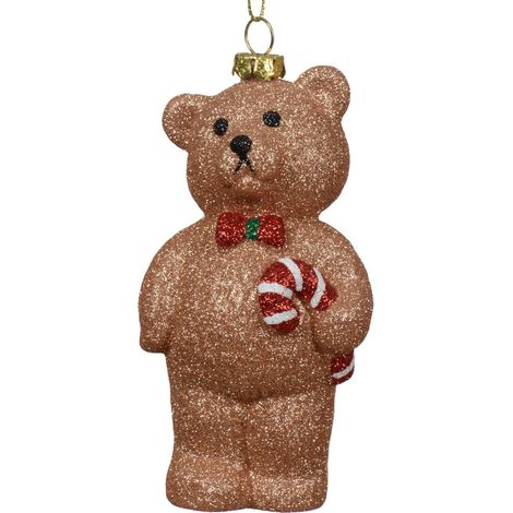 Weihnachtsanhänger Bär Pekanuss braun bruchfest 12,3 cm - Kunststoff