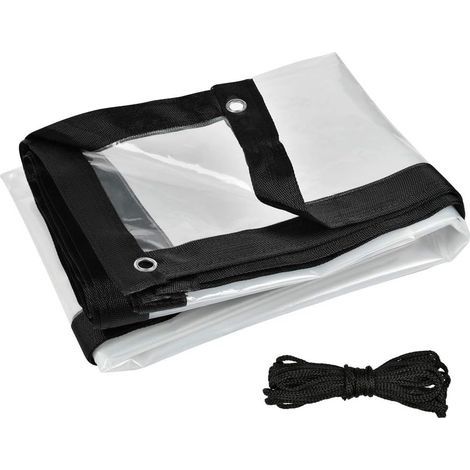 Bâche Transparente Imperméable avec Oeillets et Corde Bâche de Protection Bâche Extérieure Imperméable Bâches pour Abri de Balcon, Jardin, Serre, Plantes (2x4m) (1/5)
