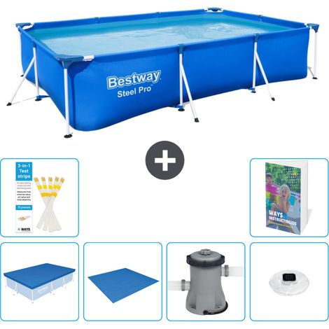 Bestway Piscina Bestway Steel Pro Rectangular - 300x201x66 cm - 7-piezas S74 (1/5)