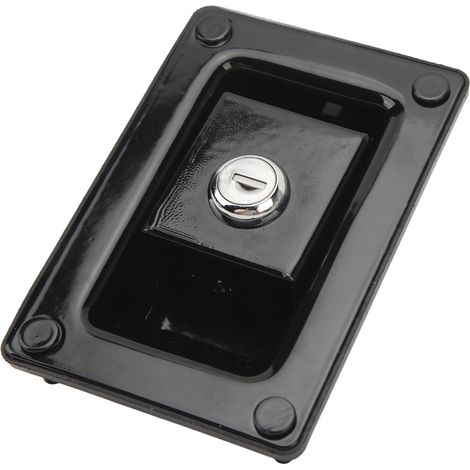 Poignée de verrouillage à levier 120x80mm en acier laminé à froid pour porte d'entrée de camping-car, camion, remorque et caravane - Loqueteau avec bouton et pêne dormant (1/5)