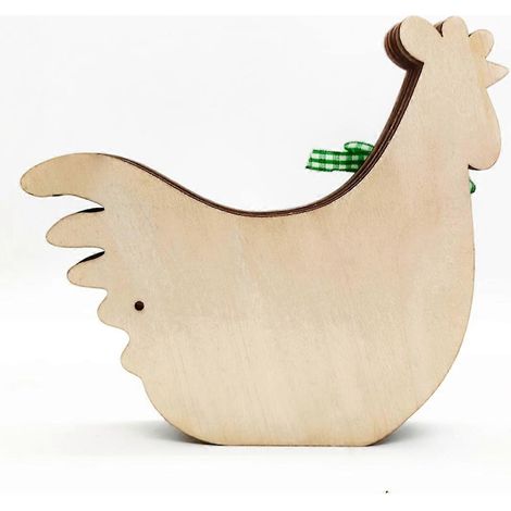 Handgefertigte Holzdekorationen: weiße Osterküken aus Holz (1/5)
