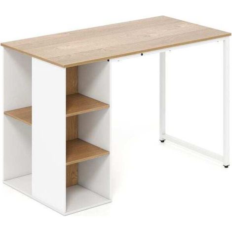 Pour étudier, télétravailler ou jouer, bureau avec grand rangement et 5 niches, surface 115 x 59 cm (1/5)