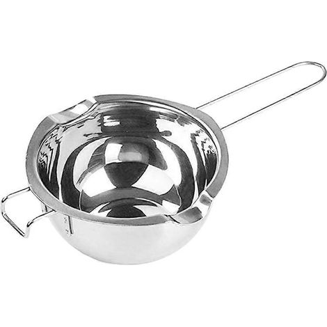 Bain-marie, casserole en acier inoxydable pour faire fondre le chocolat, les bonbons, le fromage et la cire, spatule en silicone incluse, poignée résistante à la chaleur pour une manipulation en toute (1/4)
