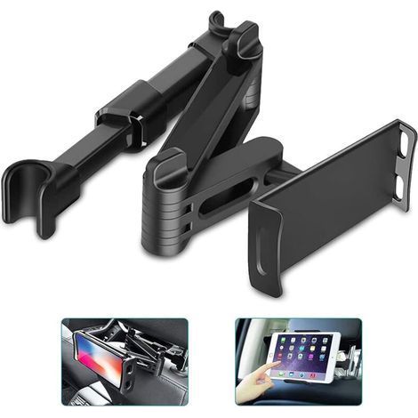 Car Rear Cushion Bracket, Car Rear Seat Telescopic Bracket, Suitable for Mobile Phones and Tablets, Black (1/5)