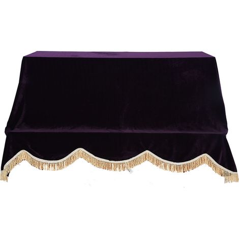 Housse de protection anti-poussière pour piano droit, 200x150cm, tissu peluche durable, violet (1/5)